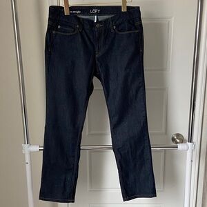LOFT Women's Dark Blue Straight Leg Jeans